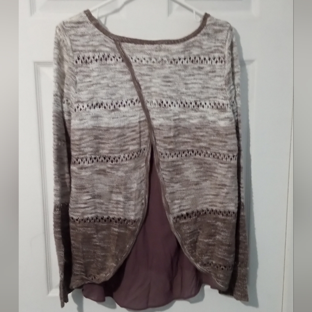 Maurices Brown and Cream Crew Neck Sweater - Picture 4 of 5